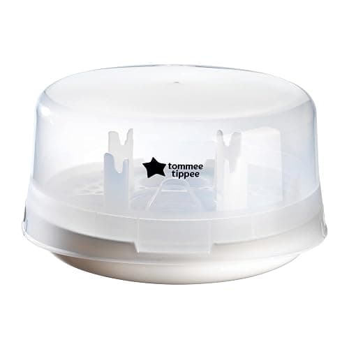 Tommee Tippee Microsteri Microwave Steam Steriliser for Baby Bottles and Accessories, Kills Viruses and 99.9 Percent of Bacteria, 4-Minute Sterilisation Cycle - Microwave Steriliser - Single - Image 1