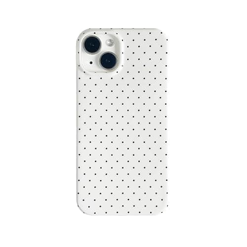 White Tiny Polka Dot Phone Case for iPhone 14/iPhone 13 Cute Retro Chic Trendy Classy Boho Pattern Slim Soft Protective Girls Women Cover(White Tiny Polkadot,i13/i14 6.1inch) - Image 1