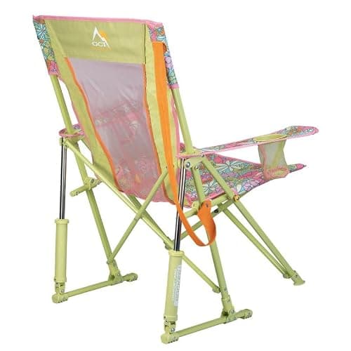 GCI Outdoor Comfort Pro Rocker Camping Chair | Portable Folding Rocking Chair with Durable Armrests & Drink Holder — Floral thumbnail 3