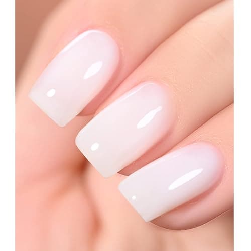 GAOY Milky White Jelly Nude Gel Nail Polish Set, 6 Transparent Colors Sheer Pink Orange Soak Off UV Light Cure Gel Polish Kit for Salon and Nail Art DIY at Home thumbnail 3