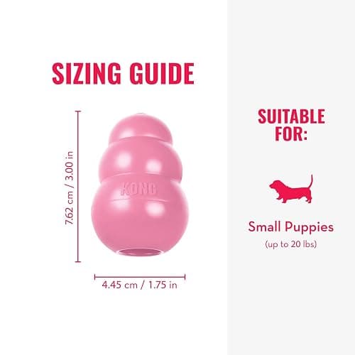 KONG - Puppy Toy Natural Teething Rubber - Fun to Chew, Chase and Fetch - for Small Puppies - Pink thumbnail 4