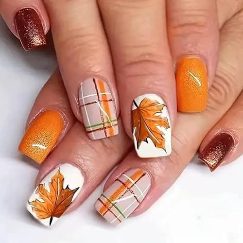 6 Packs (144 Pcs) Press on Nails Short Square Fake Nails Flower False Nails with Designs Spring Summer Floral Glue on Nails Full Cover Glossy Acrylic Stick on Nail for Women Manicure thumbnail 6