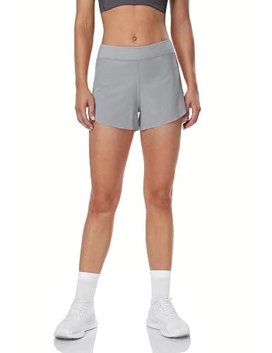 HeyNuts My Pace Running Shorts for Women, Mid Waisted Reflective Athletic Shorts Lined Workout Shorts 3" thumbnail 2