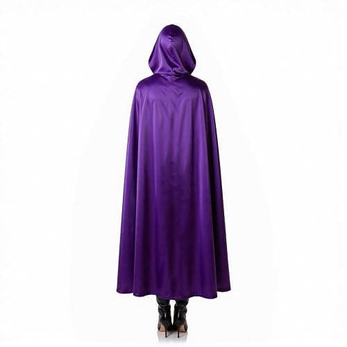 NDJLNZ 6PCS Raven Cosplay Costume Women's Halloween Raven Cosplay with Cape Belt Jumpsuit Tights Purple Uniform Suit thumbnail 5