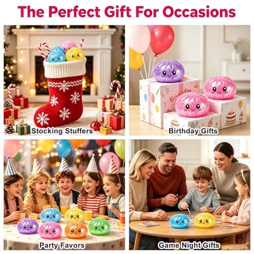 6 Pack Dumpling Stress Balls Squishy Toys, Colorful Dumplings with Mystery Box, Stress Relief Sensory Fidget Toys for Kids & Adults Gifts, Party Favors, Goodie Bag Stuffers thumbnail 7