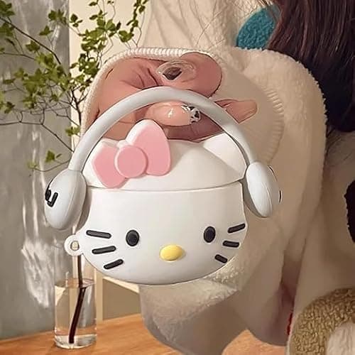 Compatible with AirPods 4 Case Cover 2024 with Cleaning Kit,Cartoon Kawaii for AirPods 4th Generation Case Silicone case for Apple Airpods 4 with Keychain for Women Girls (Kitty White) | 2024, with Cleaning Kit, Cartoon Kawaii, with Keychain, for Women Girls, Kitty White thumbnail 5