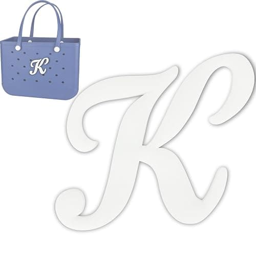 TOYORK Letter Charms for Bog Bag,Decorative Alphabet Bogg Bag Accessories Lettering Insert Charm Compatible with Bogg Bag Original Models,Charms for Rubber Beach Tote Bag White K - Image 1