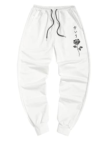 ZAFUL Cuffed Sweatpants for Men Casual Graphic Drawstring Printed Sweat Pants Stretch Loose Joggers - Image 1
