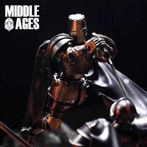Osmanthus bloom Medieval Action Figures,Knight Armor Action Figure,Multi-Jointed Movable Robot Mannequin T13,Dummy 13 Action Figure(Assembly Required) (A-Golden) thumbnail 4