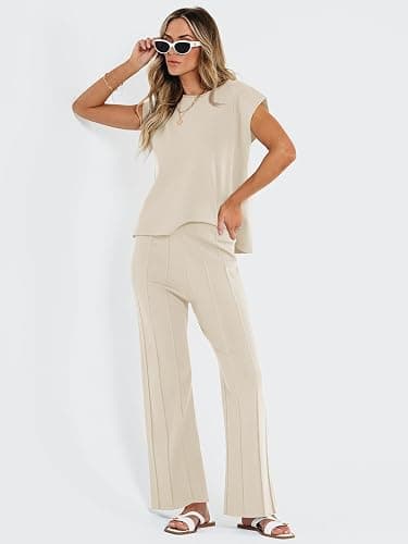 LILLUSORY 2 Piece Lounge Sets for Women Spring Vacation 2026 Summer Outfits Matching Two Pcs Knit Tracksuits Sweat Suits thumbnail 3