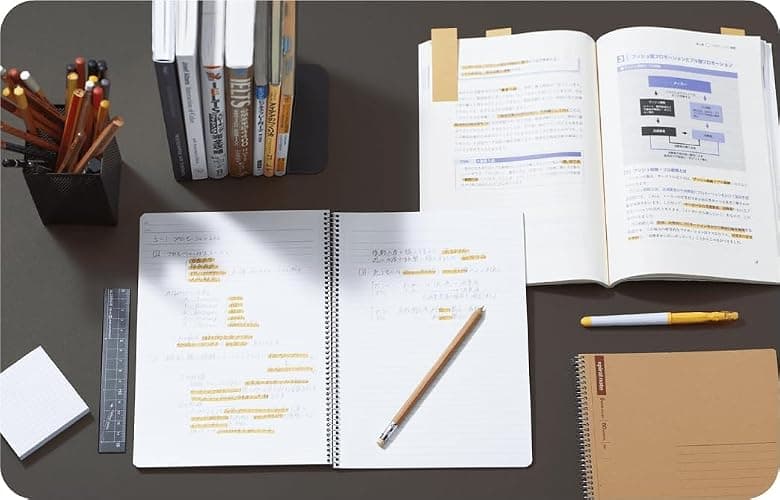 Maruman Spiral Note Basic Grid Notebook- B5, 9.92" x 7.44", 80 Sheets / 160 Pages, 5mm Graph Paper Journal, Perforated Pages & Wire-Bound to Lay Flat, Sturdy Kraft Cover, Made in Japan thumbnail 8