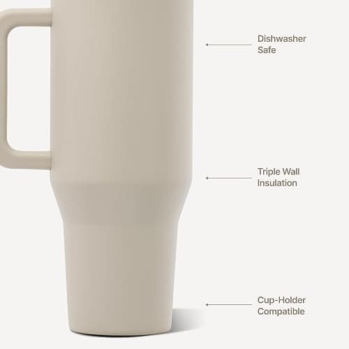 HydroJug Traveler 40oz, Insulated Tumbler with Handle & Straw, Dune thumbnail 4