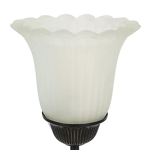 RORIANO Touch Bedside Lamp with 2 USB Charging Ports, 3-Way Dimmable Nightstand Lamps, White Glass Shade Vintage Rural Leaf Lamp for Living Room Tabletop Bedroom Side Table, LED Bulb Included thumbnail 5