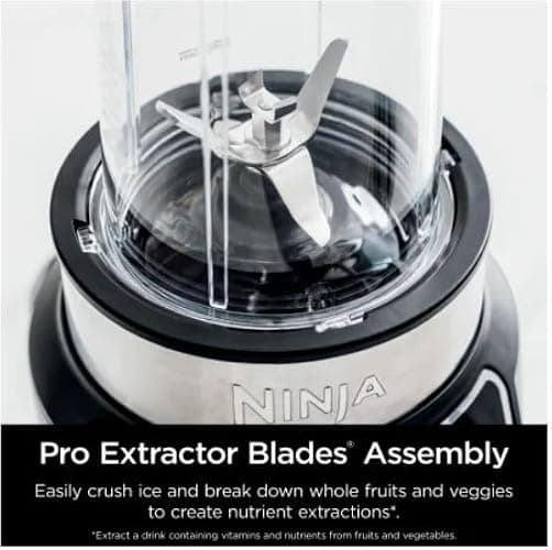 Ninja | Blender | Nutri Pro | Single Serve | For Smoothies, Salsa, Shakes and Frozen Drinks | Includes 2 Smoothie Cups & Lids | Crushes Ice, Fruit & Veggies |Silver | BN401 thumbnail 9