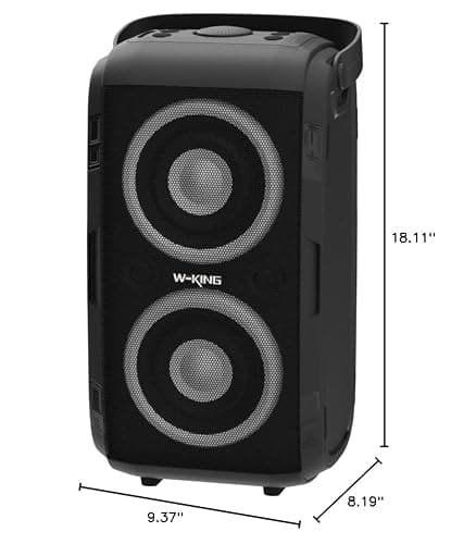 W-KING 180W Peak Party Loud Bluetooth Speaker Portable Wireless Outdoor Boom Box/4 Drivers with 2*Subwoofer/HD Huge 105dB Pulse Natural Deep Bass Tube, 80W IPX5 Big Large Speaker/24H/EQ/U-Disk/TF/AUX thumbnail 10