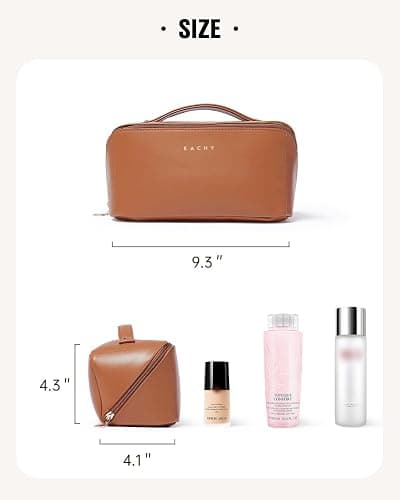 EACHY Travel Makeup Bag,Large Capacity Cosmetic Bags for Women,Waterproof Portable Pouch Open Flat Toiletry Bag Pattern Makeup Bag thumbnail 6