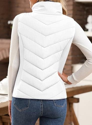 Dokotoo Puffer Vest Women Sleeveless Zip Up Outerwear Stand Collar Quilted Vest Warm Winter Jackets Coats with Pocket thumbnail 2