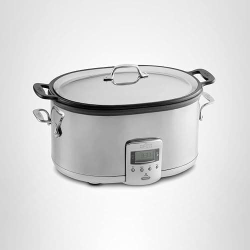 All-Clad Stainless Steel Electric Slow Cooker 7-Quart, Programmable LCD Timer, Aluminum Insert, Slow Cookers, Small Kitchen Appliances, Silver thumbnail 6
