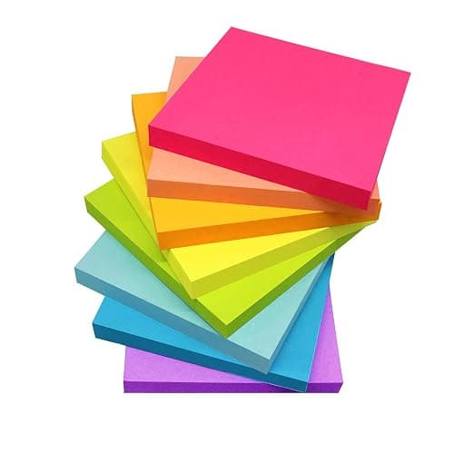 Sticky Notes 3x3 Inches,Bright Colors Self-Stick Pads, Easy to Post for Home, Office, Notebook, 82 Sheets/pad - 8 - Image 1