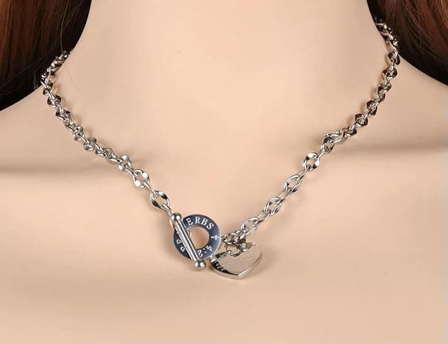 Gu Feng Edelstahl Herz Charm Anhänger Halsketten Schmuck Classic thumbnail 2