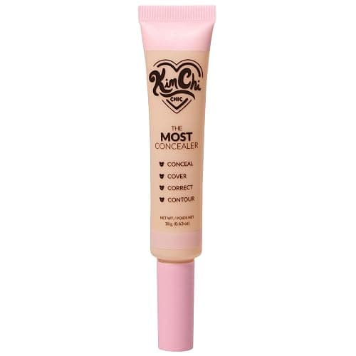 KimChiChic Beauty The Most Concealer | Full Coverage Water Resistant Multi-Use Concealer | Conceal, Correct, Contour & Highlight | Matte Satin Hybrid Finish | Brush Applicator, 0.63 oz, 03-Light Beige thumbnail 4