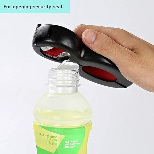 Otstar 6 in 1 Multi Opener, All in One Bottle Opener, Can, Soda, and Jar Openers, Twist Off Lid – Open Sesame Can Opener for Seniors and Arthritic Hands (Black and Red) thumbnail 7