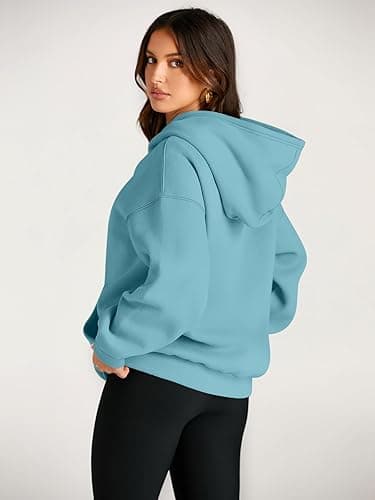 Trendy Queen Womens Oversized Hoodies Fleece Sweatshirts Fall Fashion 2025 Pullover Sweaters Winter Clothes - Baby Blue - Small thumbnail 4