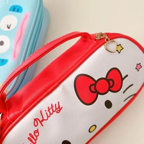 JUTOROSY Cute Red Pencil Case for Girls, Large Capacity Kawaii Pencil Pouch | Water-Resistant Organizer With Smooth Zipper, Portable Handle & Roomy Storage for School Supplies, Makeup & Travel thumbnail 4