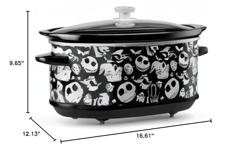 Disney The Nightmare Before Christmas Slow Cooker by Select Brands - 7-Quart Kitchen Appliance - Removable & Dishwasher-Safe Stoneware Crock - Tempered Glass Lid thumbnail 2