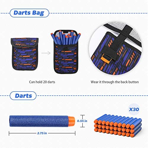 KKONES Kids Tactical Vest Kit for Nerf Guns Series with Refill Darts,Dart Pouch, Reload Clips, Tactical Mask, Wrist Band and Protective Glasses, Toys for 8 9 10 11 12 Year Boys thumbnail 5