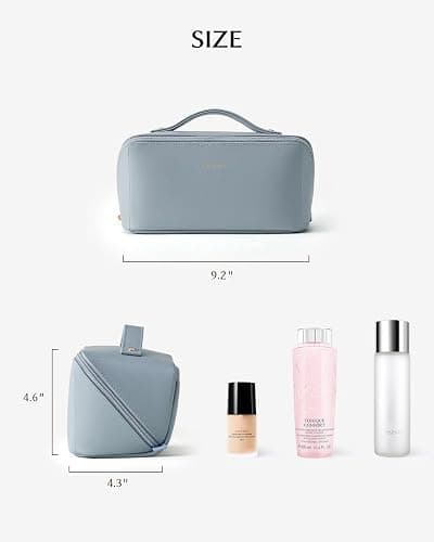 EACHY Travel Makeup Bag,Large Capacity Cosmetic Bags for Women,Waterproof Portable Pouch Open Flat Toiletry Bag Pattern Makeup Bag thumbnail 4