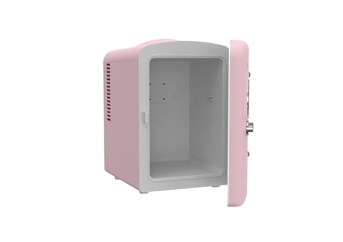Frigidaire EFMIS171 Retro Mini Portable Personal Fridge - Ideal for Home, Office or Dorm - Includes Carrying Handle, AC/DC Wall/Car Charger (Pink) thumbnail 4