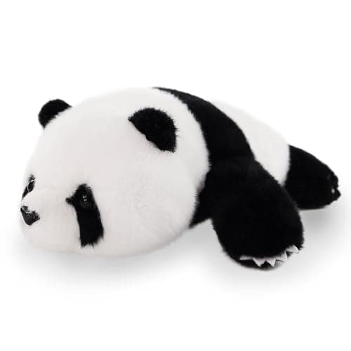 Furvana Plush Panda Stuffed Animal, Black and White Weighted Plush Pillow, 12" Soft Cuddly Toy, for Kids and Girls Birthday Christmas - Image 1