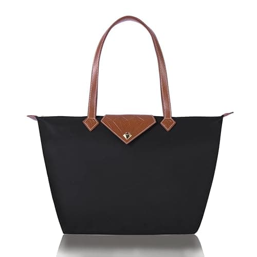 BOJLY Tote Bags for Women Stylish Waterproof Nylon Ladies Shoulder Bag Top Handle Handbag Folding Beach Travel Bag for Work,Shopping, School - Image 1