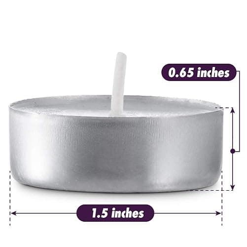 MontoPack Unscented Tea Light Candles 100 Pack | 4 hours, White, Smokeless, Dripless Small Votive Paraffin Tealights | Long-Lasting for Home, Shabbat, Weddings, Events, Emergencies | Mini Candles Bulk thumbnail 2