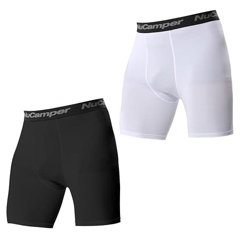 NuCamper Men’s Compression Shorts Spandex Athletic Underwear Performance Gym Boxer Briefs Cool Dry Active Baselayer - Image 1
