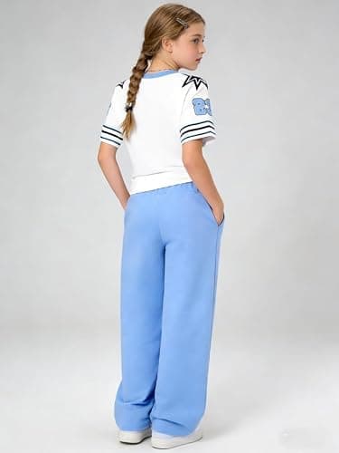Azmxynol Tween Girls Clothes Short Sleeve Graphic T-Shirt Top + Sweatpant 2 Piece Outfit Set, Size 7-15Years thumbnail 7
