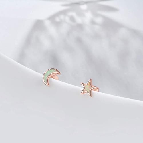 Cuoka 925 Sterling Silver Hypoallergenic Celestial Cute Animal Opal Stud Earrings for Women with Gifts Box thumbnail 2