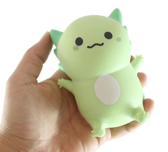 4 Axolotl - Soft Creamy Doh Filled Squeeze Stress Balls - Sensory, Fidget Toy Super Soft (All 4 Color Axolotls) thumbnail 9