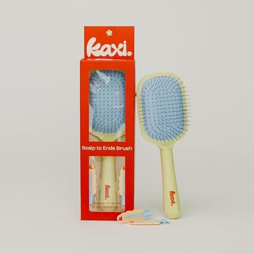 Kaxi Metal Bristle Scalp to Ends Hair Brush, Includes FREE set of GRWM Clips - Image 1