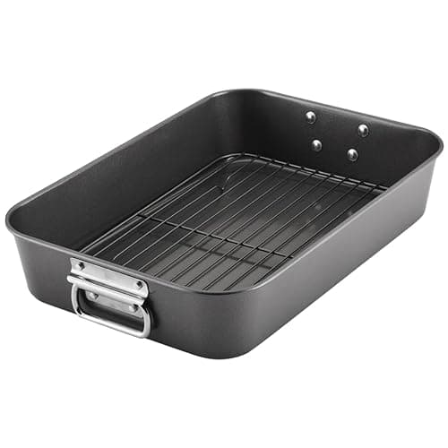 Zarstano Roasting Pan for Ovens Nonstick Heavy Duty Roasting Pan with Rack Large 11 inch x 15.5 inch For Delicious Family Meals for Cooking Roaster Pan for Meats, Turkey, & Vegetables - Image 1
