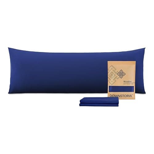 DOWNSTORIA Body Pillow Cover, Ultra Soft Microfiber Long Pillowcase, Envelope Closure Large Pillow Cases 20x54 inch (Navy Blue) - Image 1