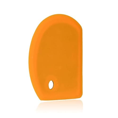 Sapid Flexible Curved Edge Silicone Bowl Scraper(5.98"×4.3"), Food Grade Dough Scraper for Baking Sourdough Bread, Cake, Bench Scrapers, Multipurpose Kitchen Dish Scrapers, Easy to Clean (1, Orange) - Image 1