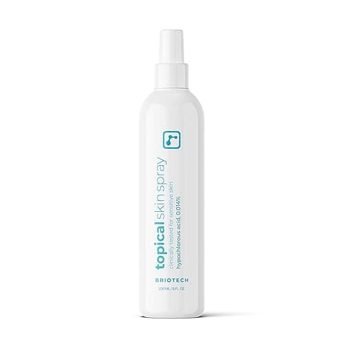 BRIOTECH Topical Skin Spray, Hypochlorous Acid Spray for Sensitive Skin, HOCl Facial Mist, Full Body Support Against Irritation, Calm Redness, Soothe Foot & Scalp, 8 oz (1 Pack) - 8 Fl Oz (Pack of 1)