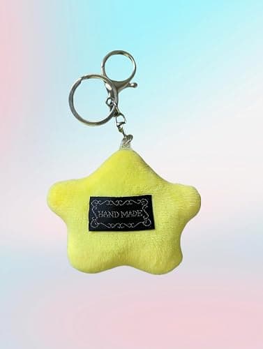 TVRTFQ Stocking Stuffers, 2 Pieces Cute Star Plush Keychains Cure Squeaky Doll Kawaii Backpack Pendant Girly Heart Little Stars Car Keychain Birthday Gifts for Friend, Christmas Gifts thumbnail 9