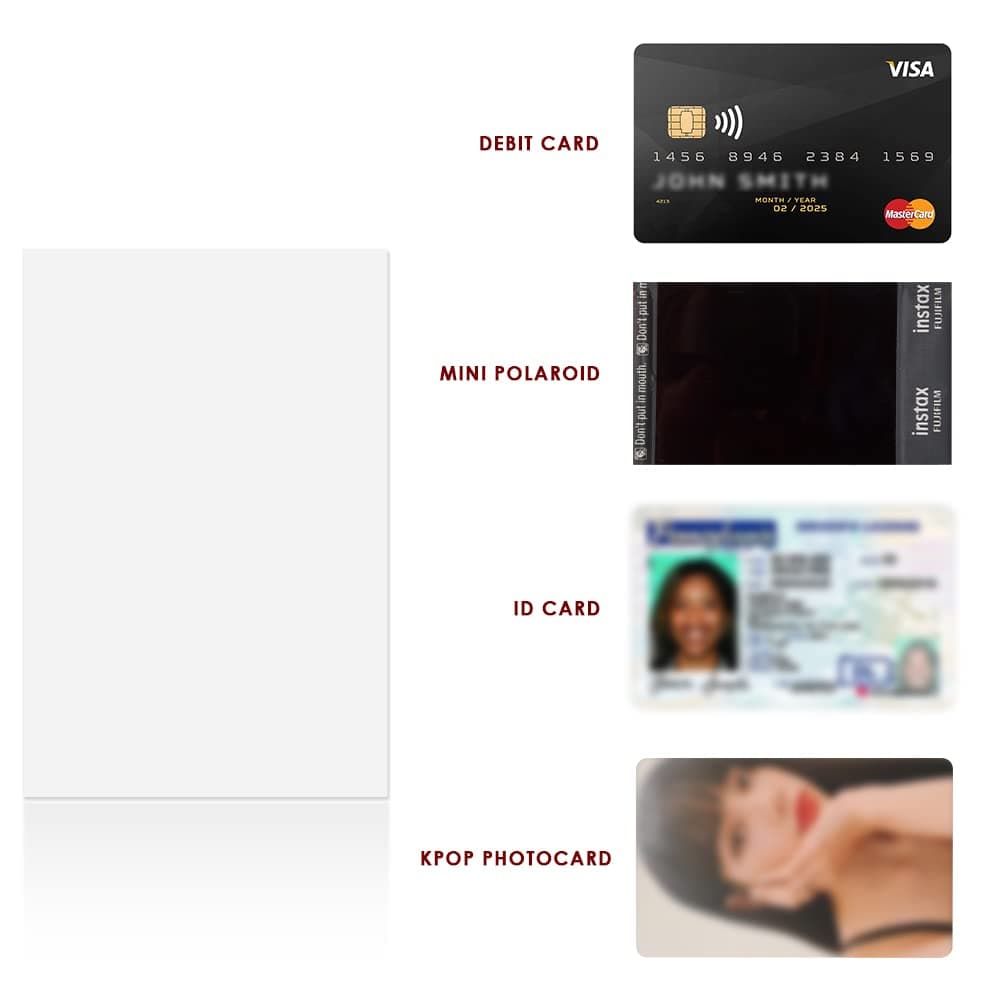 Baskiss 100 Packs Photocard Sleeves, Ultra Thickness 200 Microns Clear Idol Cards Protector Holder Trading Shield Cover for 3 inch Polaroid Kpop Album Photo Card (Unsealable) thumbnail 7