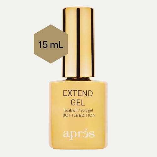 Apres Nail Extend Gel Gold Bottle | 15mL | Premium Quality | Soft Gel, Gel-X Tips Adhesive, Easy Application, Easy Removal, Soak Off, Applicator Included thumbnail 2