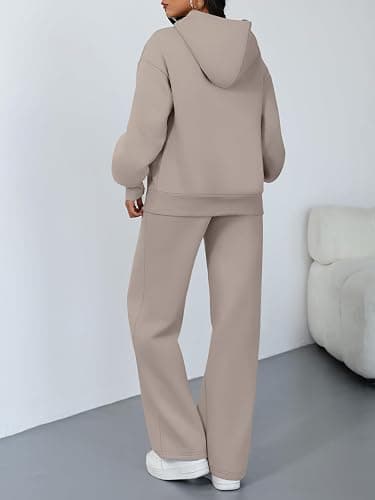 Trendy Queen 2 Piece Lounge Sweat Sets Plus Size Fall Fashion Matching Sweatsuits Wide Leg Pants Travel Outfit Winter Clothes thumbnail 4