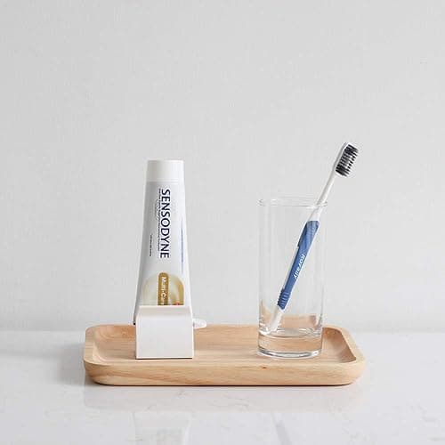 Toothpaste Roller Squeezer Set of 2 Rolling Tube Toothpaste Holder Stand Bathroom Organizer (White) (2Pack-White) thumbnail 6