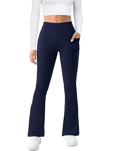 COPYLEAF Womens Yoga Pants with Pockets High Waisted Flare Leggings Bell Bottom Yoga Dress Pants Seamless Bootcut Pants thumbnail 2
